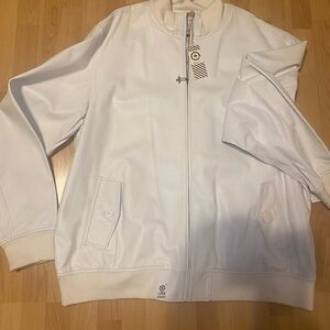 BRAND NEW !! Men’s LRG White Leather Jacket
